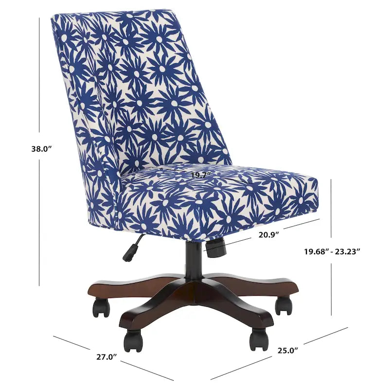 Chaise de bureau glamour avec revêtement en viscose douce et base roulante