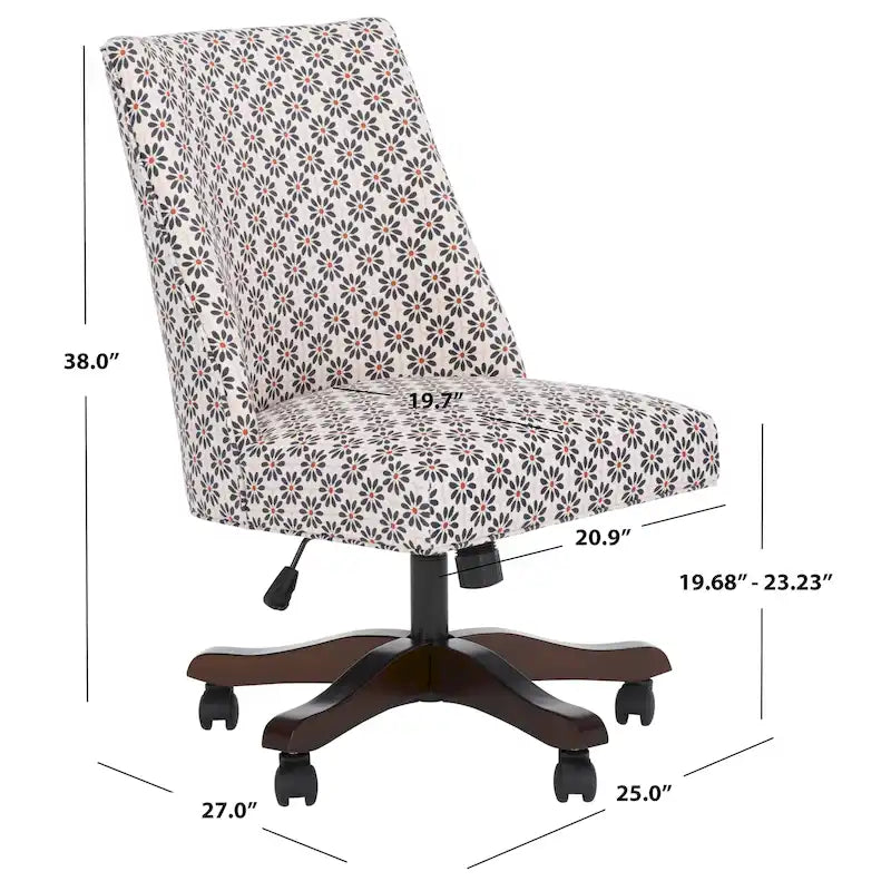 Chaise de bureau glamour avec revêtement en viscose douce et base roulante