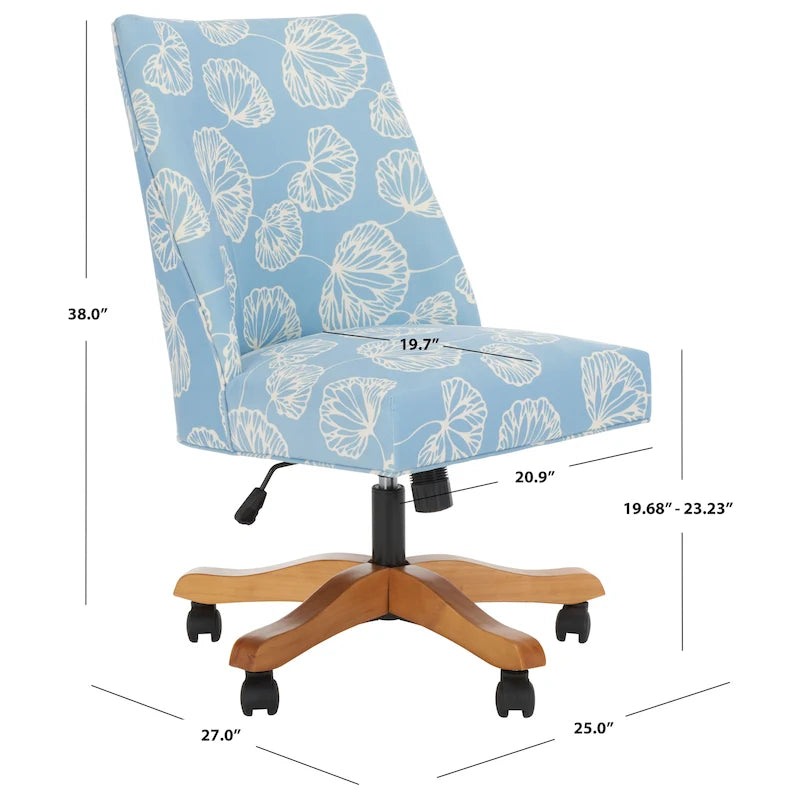 Chaise de bureau glamour avec revêtement en viscose douce et base roulante