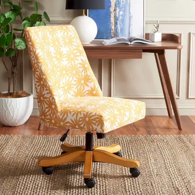 Chaise de bureau glamour avec revêtement en viscose douce et base roulante