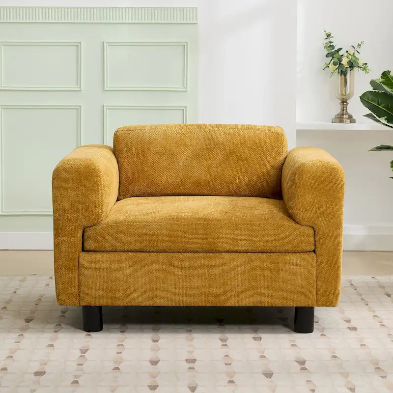 Fauteuil d'appoint surdimensionné avec revêtement en velours tissé pour salon ou bureau