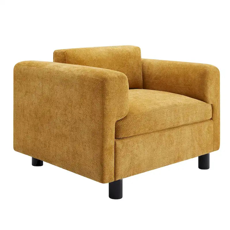 Fauteuil d'appoint surdimensionné avec revêtement en velours tissé pour salon ou bureau