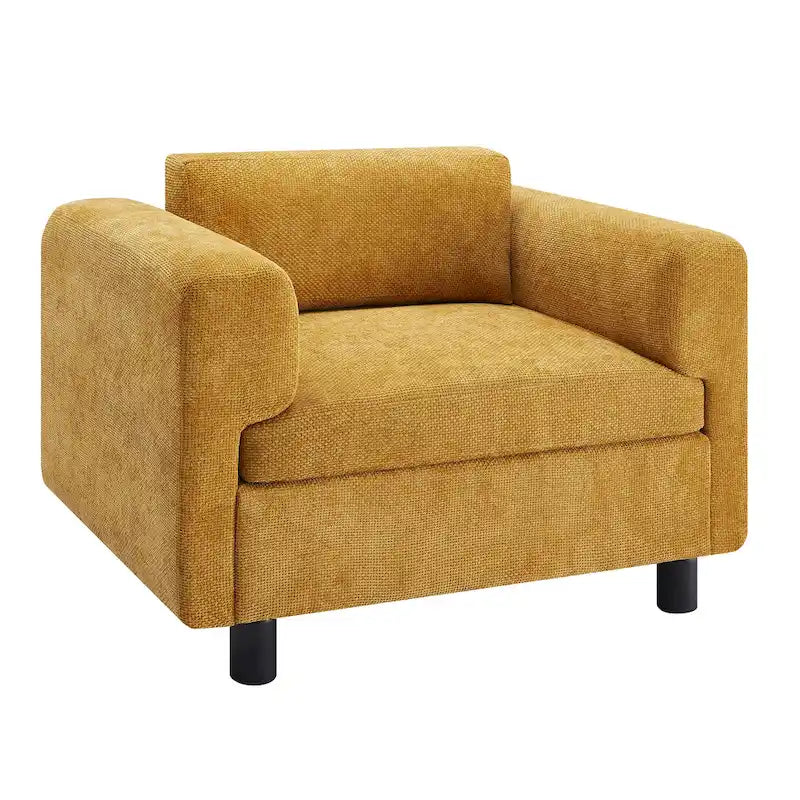 Fauteuil d'appoint surdimensionné avec revêtement en velours tissé pour salon ou bureau