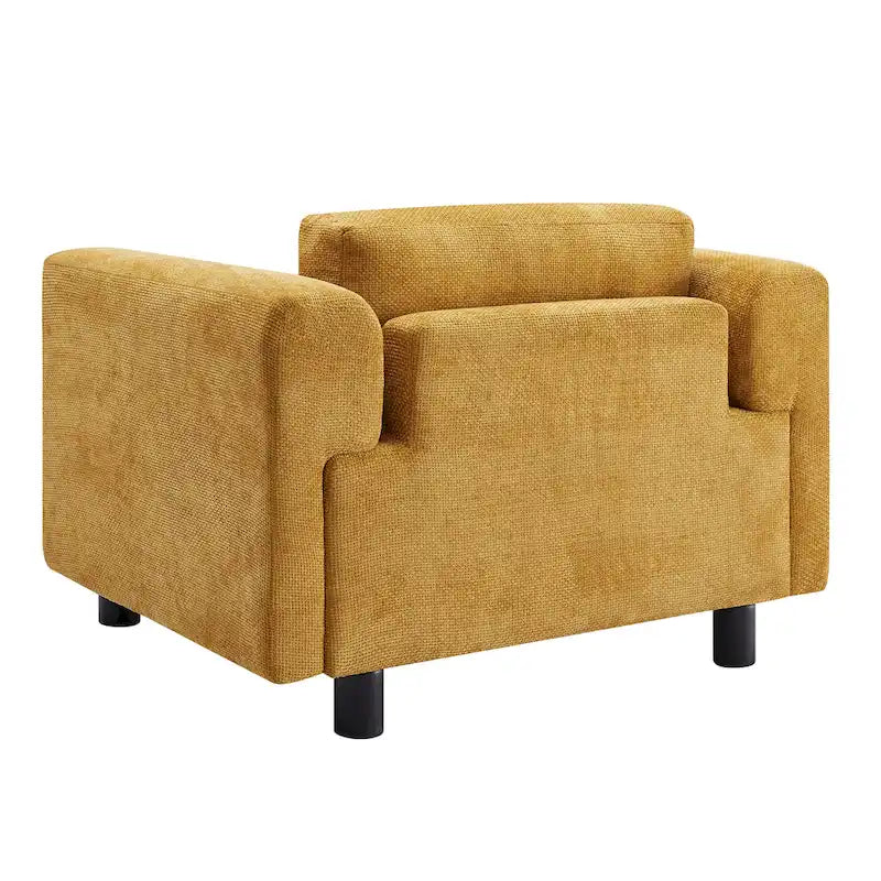 Fauteuil d'appoint surdimensionné avec revêtement en velours tissé pour salon ou bureau