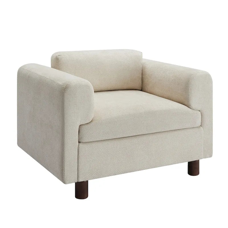Fauteuil d'appoint surdimensionné avec revêtement en velours tissé pour salon ou bureau