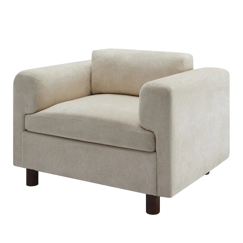 Fauteuil d'appoint surdimensionné avec revêtement en velours tissé pour salon ou bureau