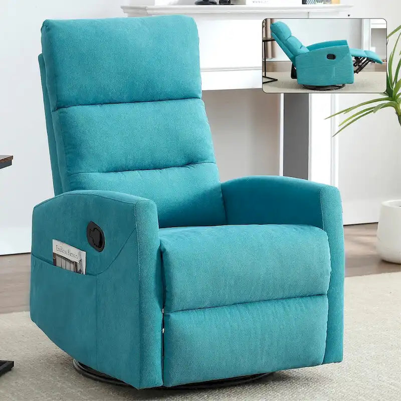Fauteuil inclinable manuel à bascule et pivotant pour petits espaces