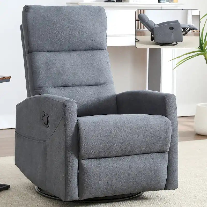 Fauteuil inclinable manuel à bascule et pivotant pour petits espaces