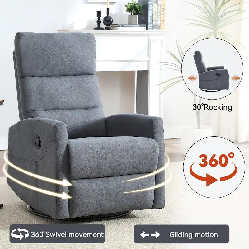 Fauteuil inclinable manuel à bascule et pivotant pour petits espaces