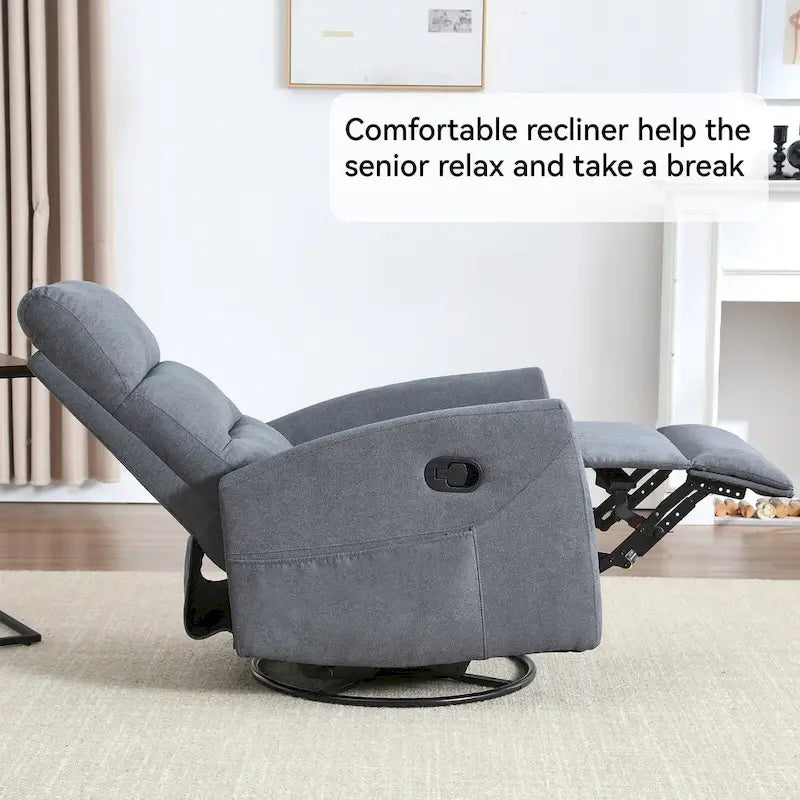 Fauteuil inclinable manuel à bascule et pivotant pour petits espaces