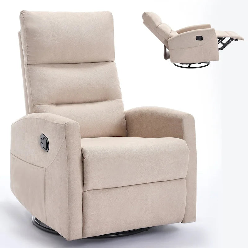 Fauteuil inclinable manuel à bascule et pivotant pour petits espaces