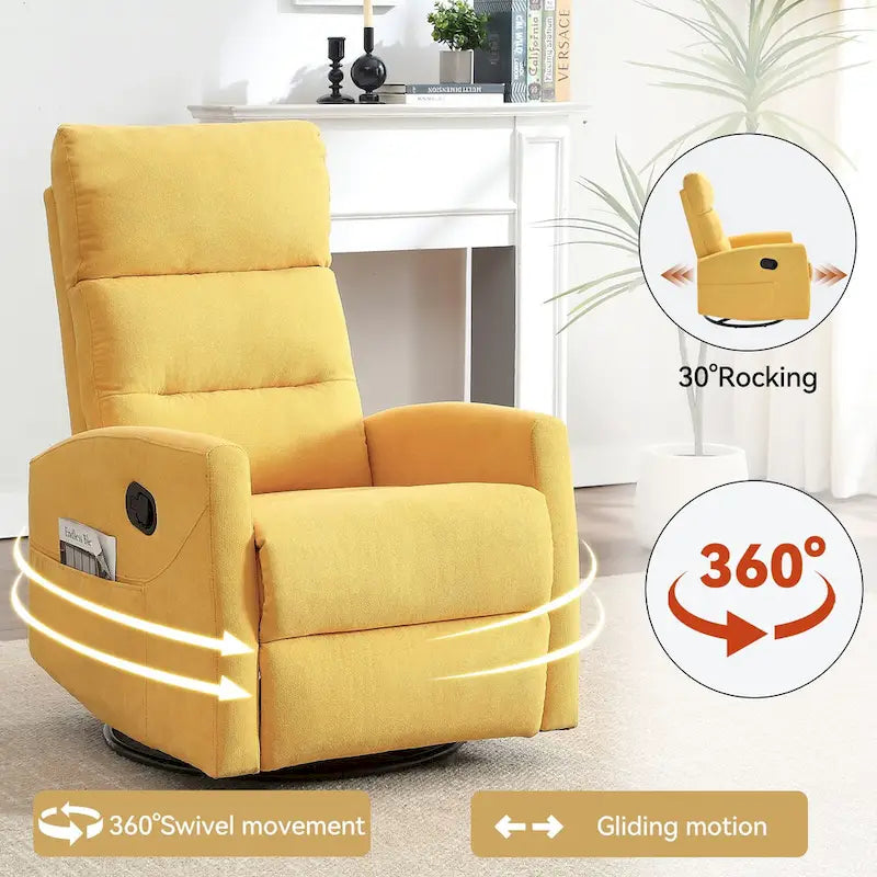 Fauteuil inclinable manuel à bascule et pivotant pour petits espaces