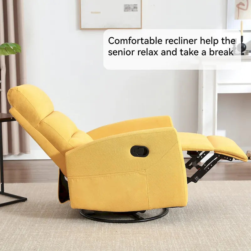 Fauteuil inclinable manuel à bascule et pivotant pour petits espaces