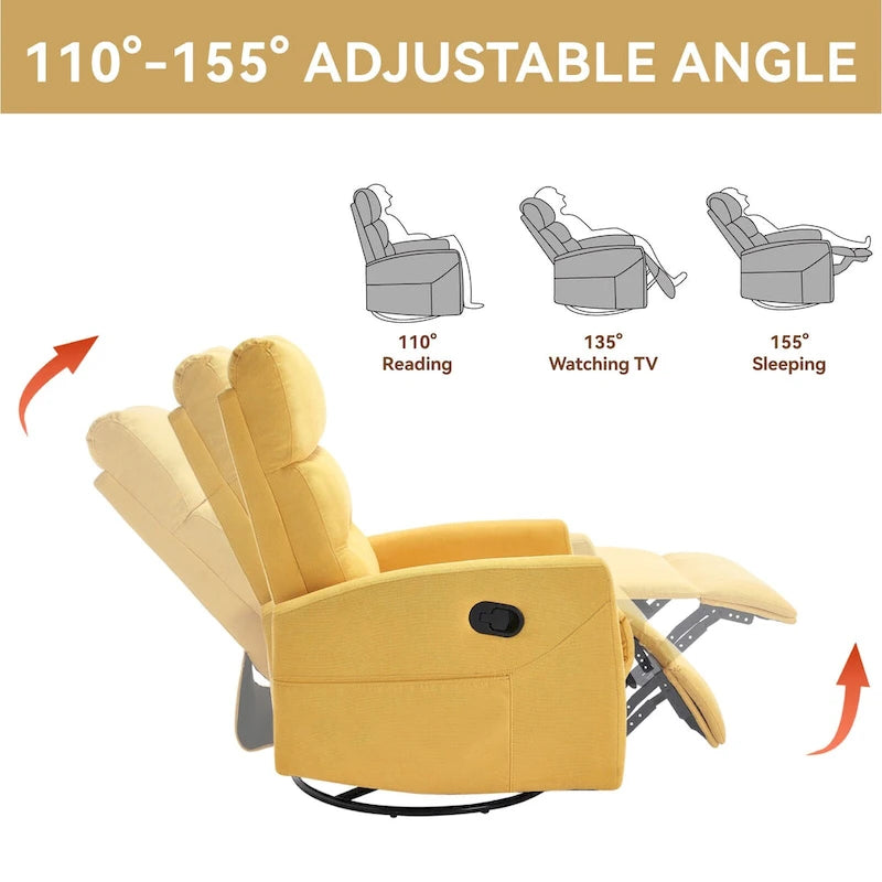 Fauteuil inclinable manuel à bascule et pivotant pour petits espaces
