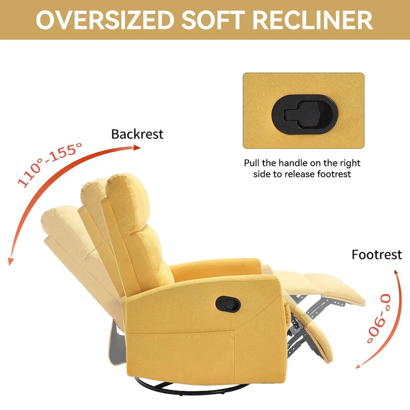 Fauteuil inclinable manuel à bascule et pivotant pour petits espaces