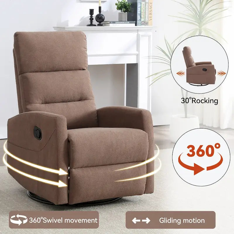 Fauteuil inclinable manuel à bascule et pivotant pour petits espaces