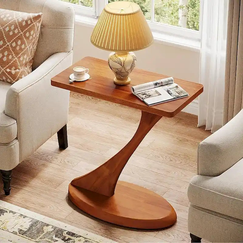 Table d'appoint étroite en bois pour le salon