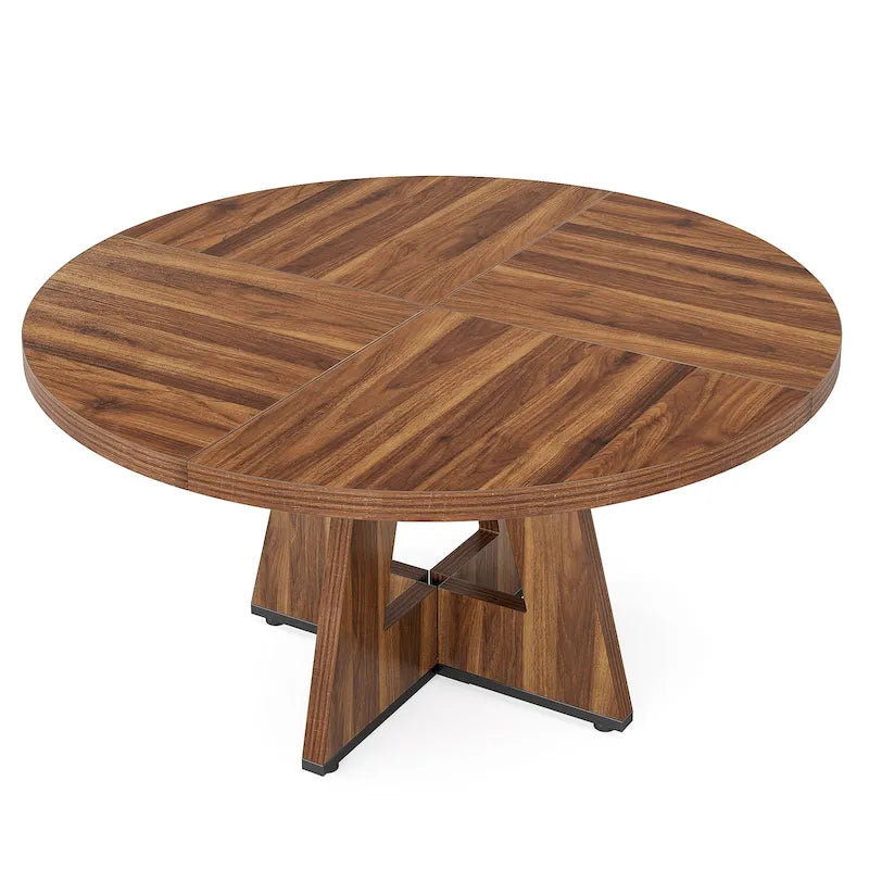 Table de salle à manger ronde de 47 pouces pour 4 personnes, table de salle à manger style ferme en bois pour cuisine, salle à manger et salon