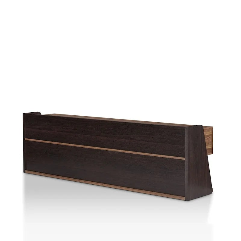 Meuble TV moderne en noyer de 185 cm avec 3 tiroirs