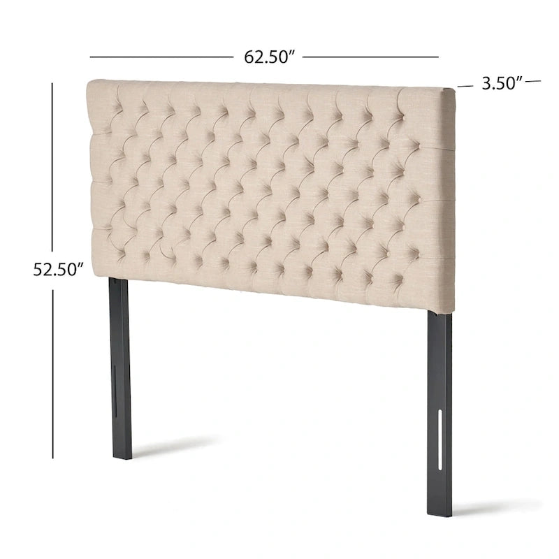 Tête de lit capitonnée réglable pour lit double/grand lit