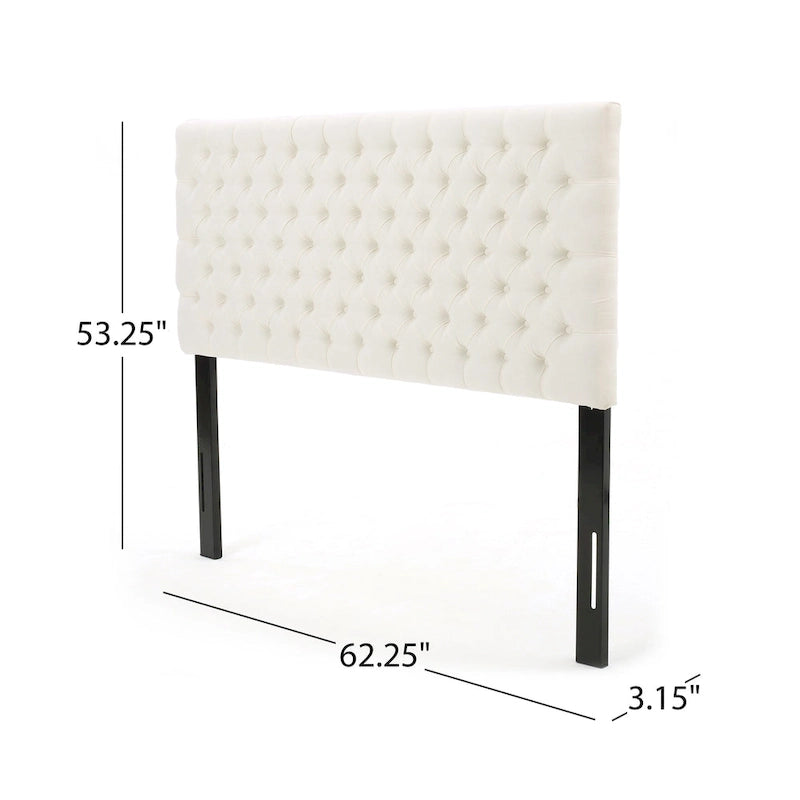 Tête de lit capitonnée réglable pour lit double/grand lit