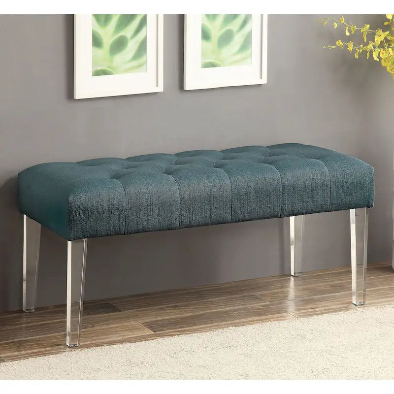 Banc d'appoint capitonné en tissu contemporain