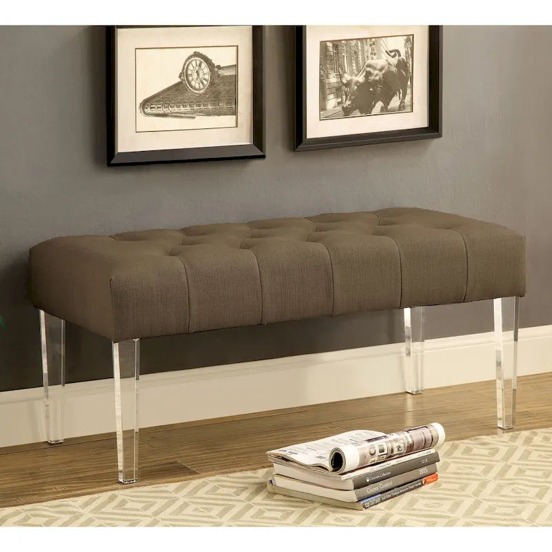 Banc d'appoint capitonné en tissu contemporain