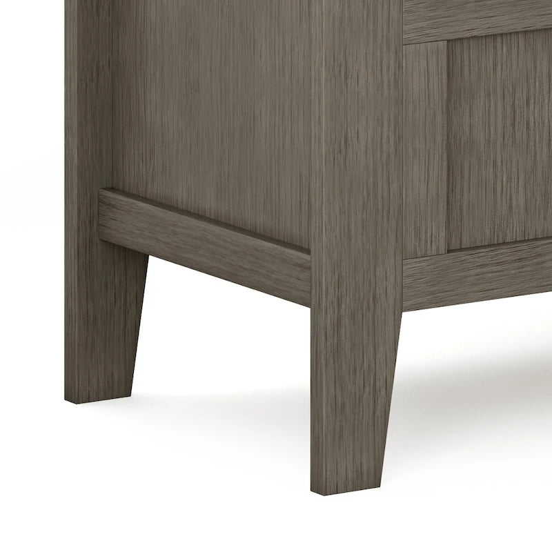 Banc de rangement d'entrée contemporain en bois massif de 122 cm de large