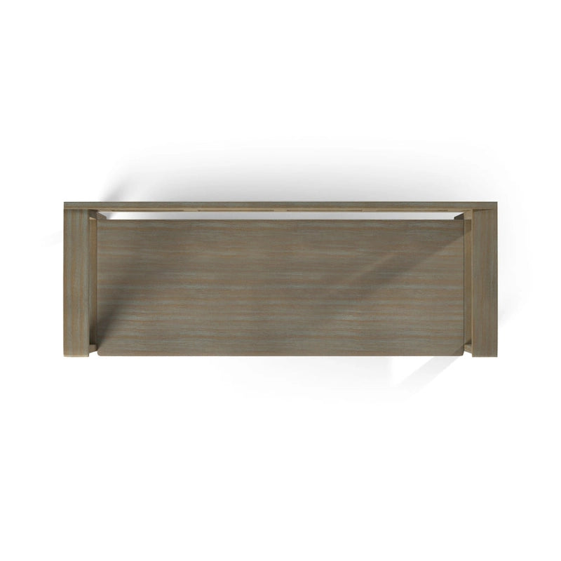 Banc de rangement d'entrée contemporain en bois massif de 122 cm de large