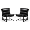 Chaise d'appoint ergonomique moderne en PU sans accoudoirs, hauteur 76,8 cm