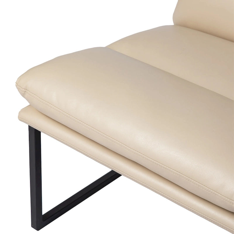 Chaise d'appoint ergonomique moderne en PU sans accoudoirs, hauteur 76,8 cm