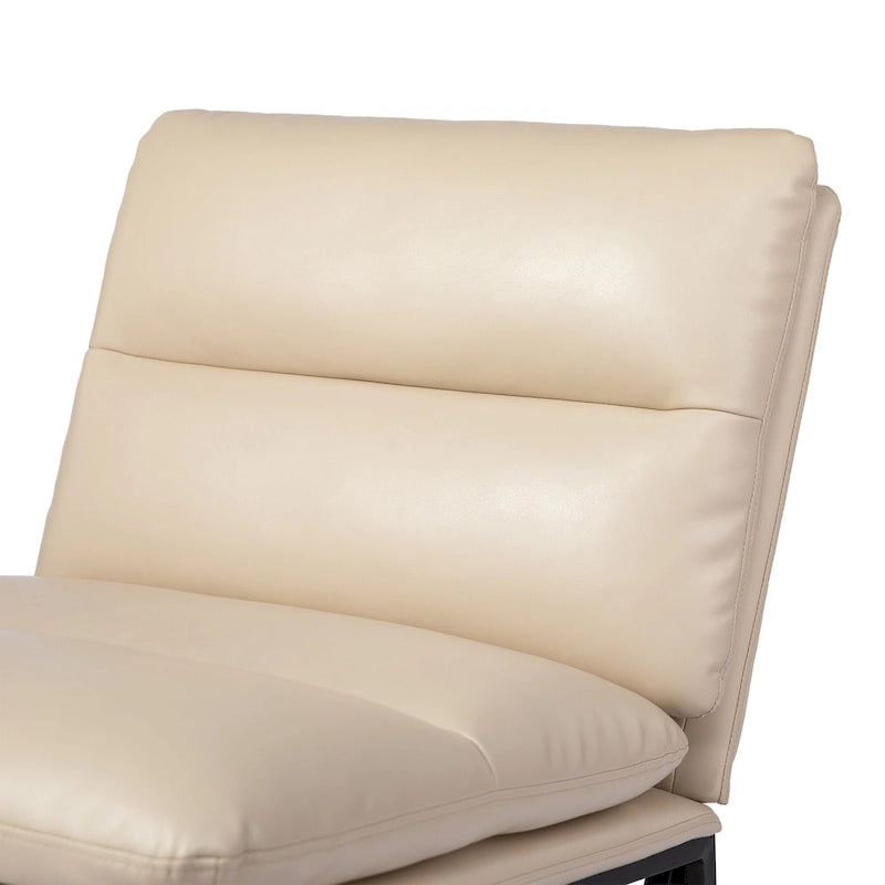 Chaise d'appoint ergonomique moderne en PU sans accoudoirs, hauteur 76,8 cm