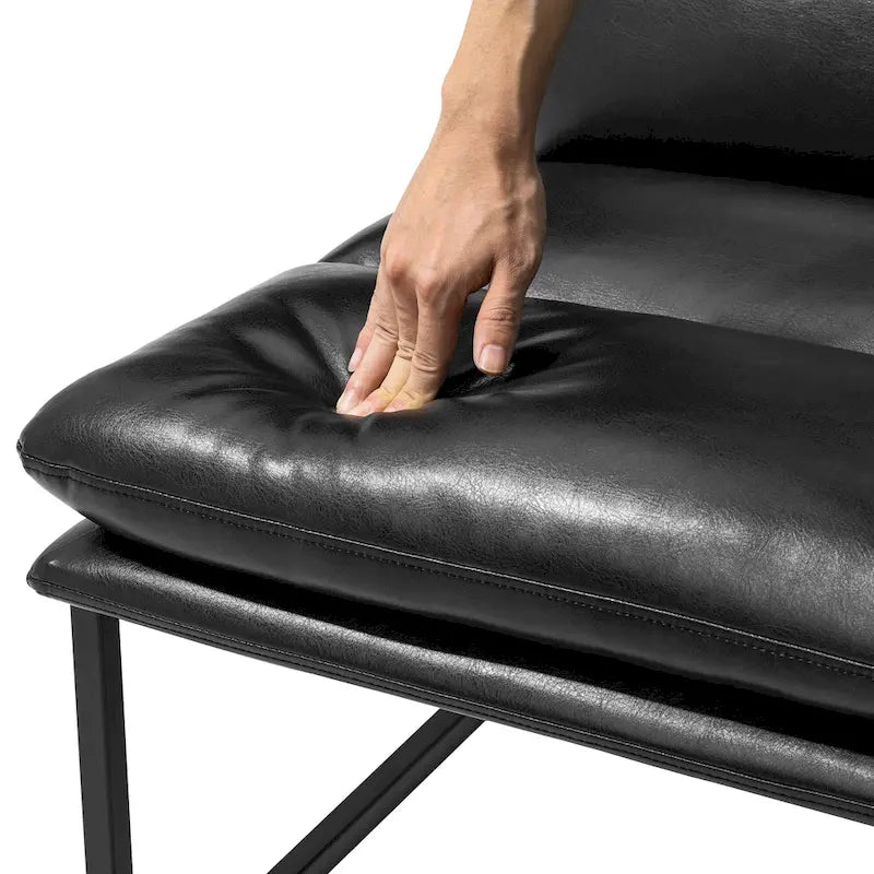 Chaise d'appoint ergonomique moderne en PU sans accoudoirs, hauteur 76,8 cm