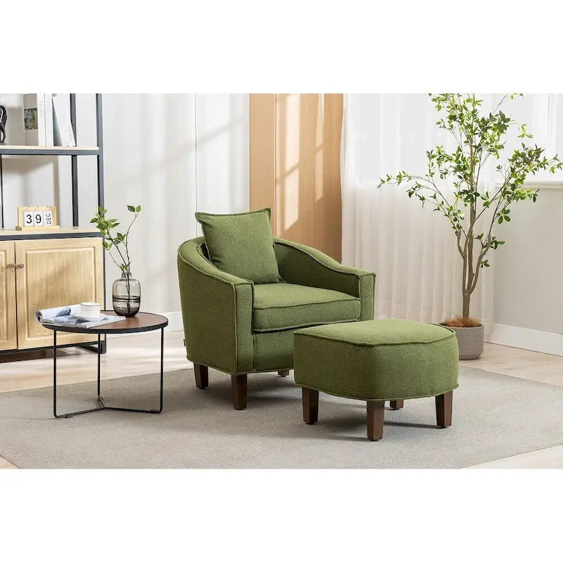 Fauteuil club d'appoint Mid-Century Modern avec dossier capitonné et accoudoirs arrondis