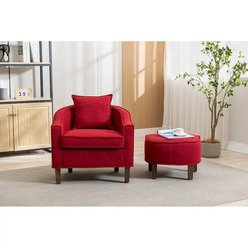 Fauteuil club d'appoint Mid-Century Modern avec dossier capitonné et accoudoirs arrondis