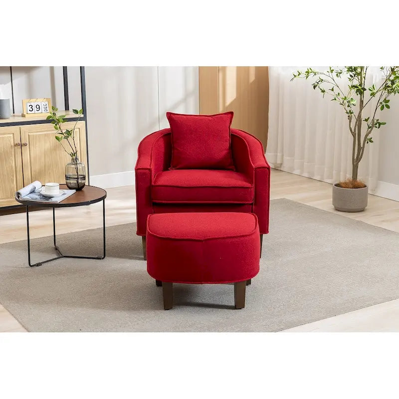 Fauteuil club d'appoint Mid-Century Modern avec dossier capitonné et accoudoirs arrondis