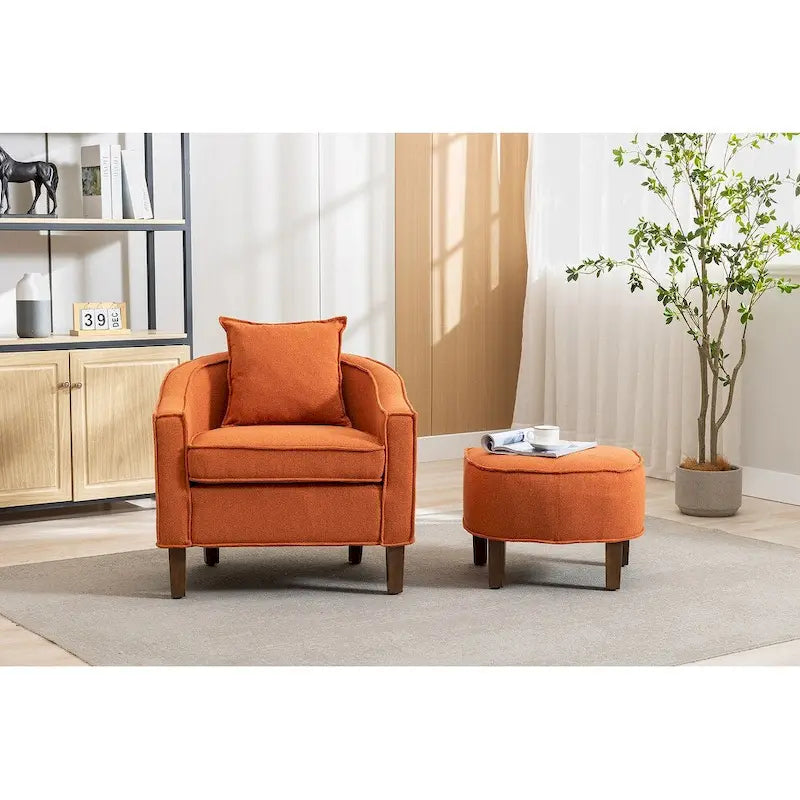 Fauteuil club d'appoint Mid-Century Modern avec dossier capitonné et accoudoirs arrondis