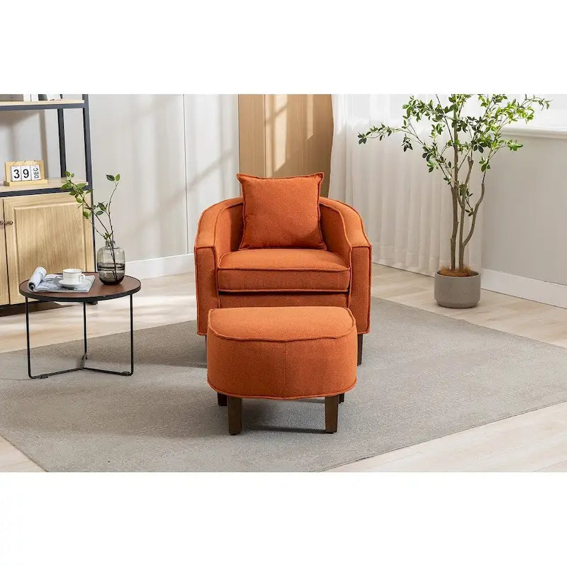 Fauteuil club d'appoint Mid-Century Modern avec dossier capitonné et accoudoirs arrondis
