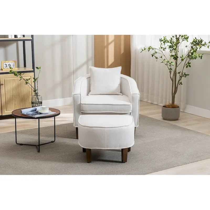 Fauteuil club d'appoint Mid-Century Modern avec dossier capitonné et accoudoirs arrondis