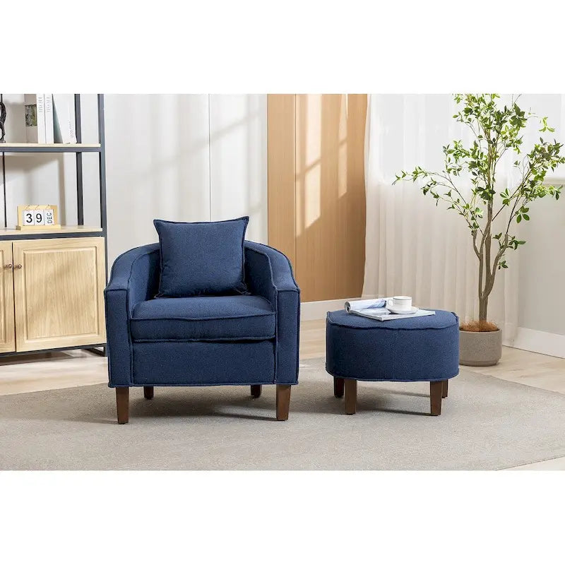 Fauteuil club d'appoint Mid-Century Modern avec dossier capitonné et accoudoirs arrondis