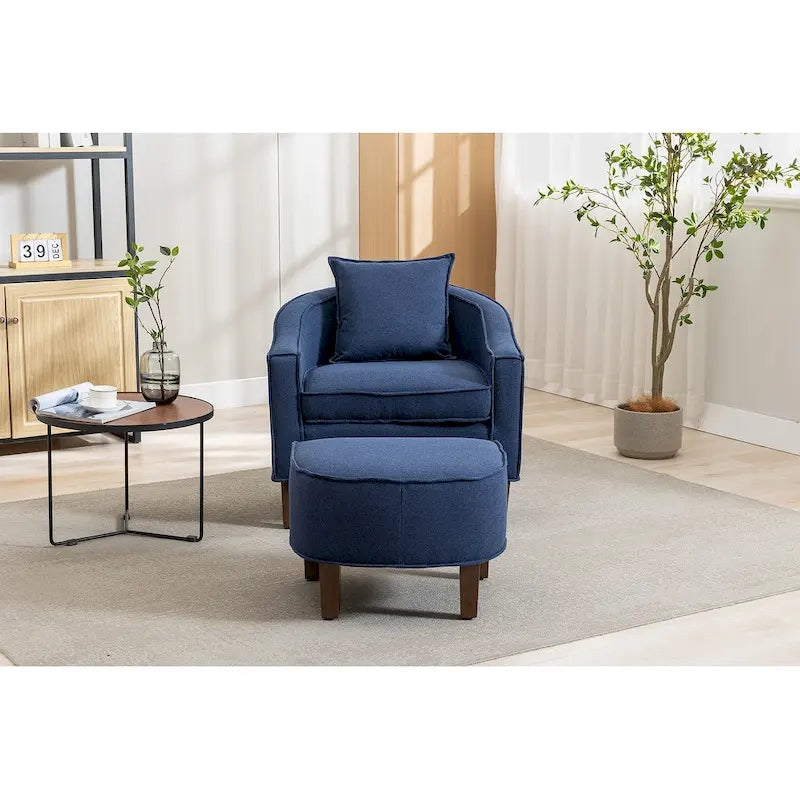 Fauteuil club d'appoint Mid-Century Modern avec dossier capitonné et accoudoirs arrondis