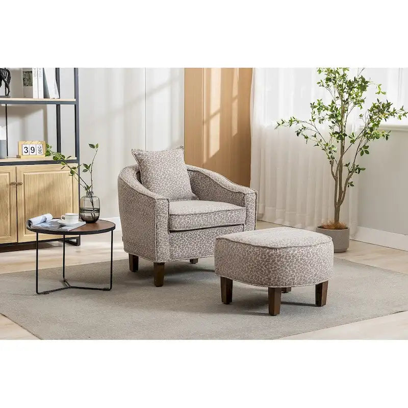 Fauteuil club d'appoint Mid-Century Modern avec dossier capitonné et accoudoirs arrondis