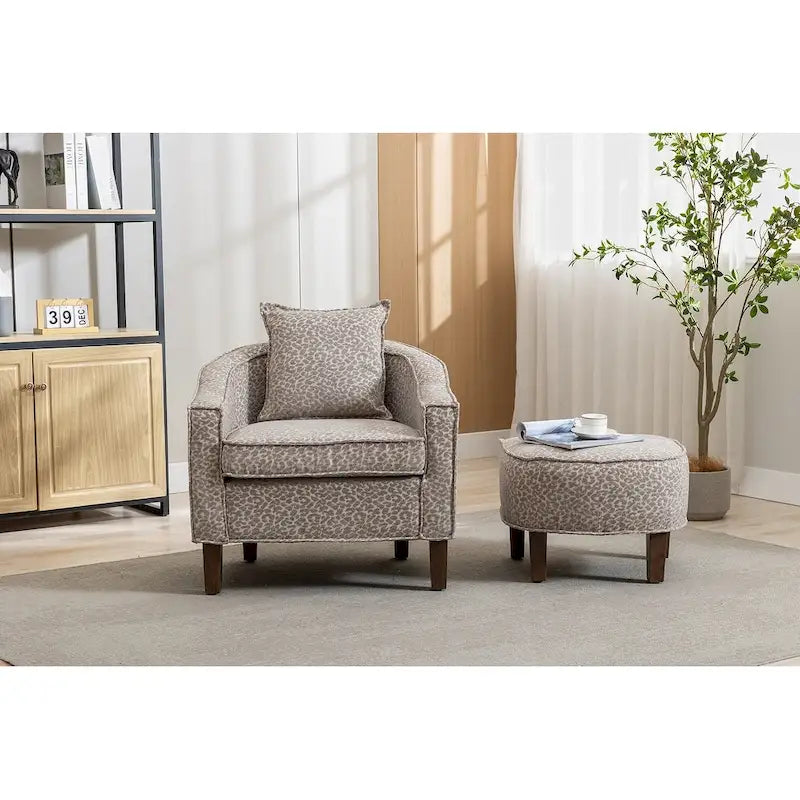 Fauteuil club d'appoint Mid-Century Modern avec dossier capitonné et accoudoirs arrondis