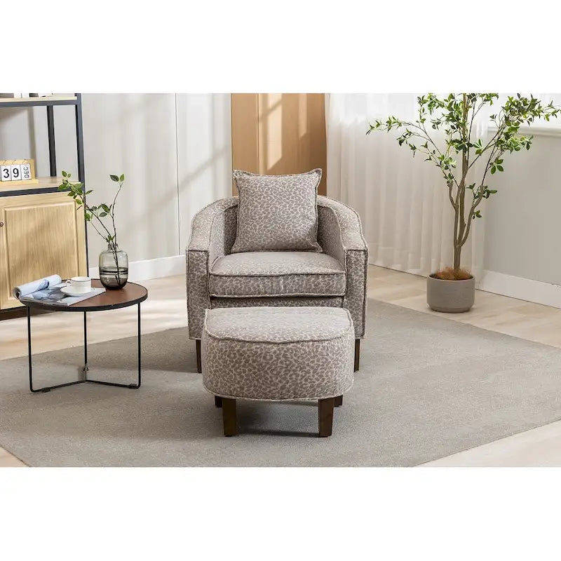 Fauteuil club d'appoint Mid-Century Modern avec dossier capitonné et accoudoirs arrondis
