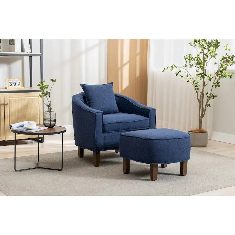Fauteuil club d'appoint Mid-Century Modern avec dossier capitonné et accoudoirs arrondis