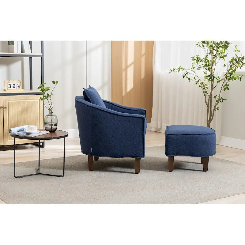 Fauteuil club d'appoint Mid-Century Modern avec dossier capitonné et accoudoirs arrondis