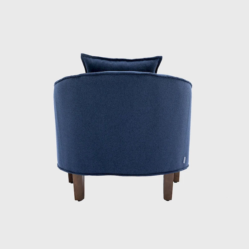 Fauteuil club d'appoint Mid-Century Modern avec dossier capitonné et accoudoirs arrondis