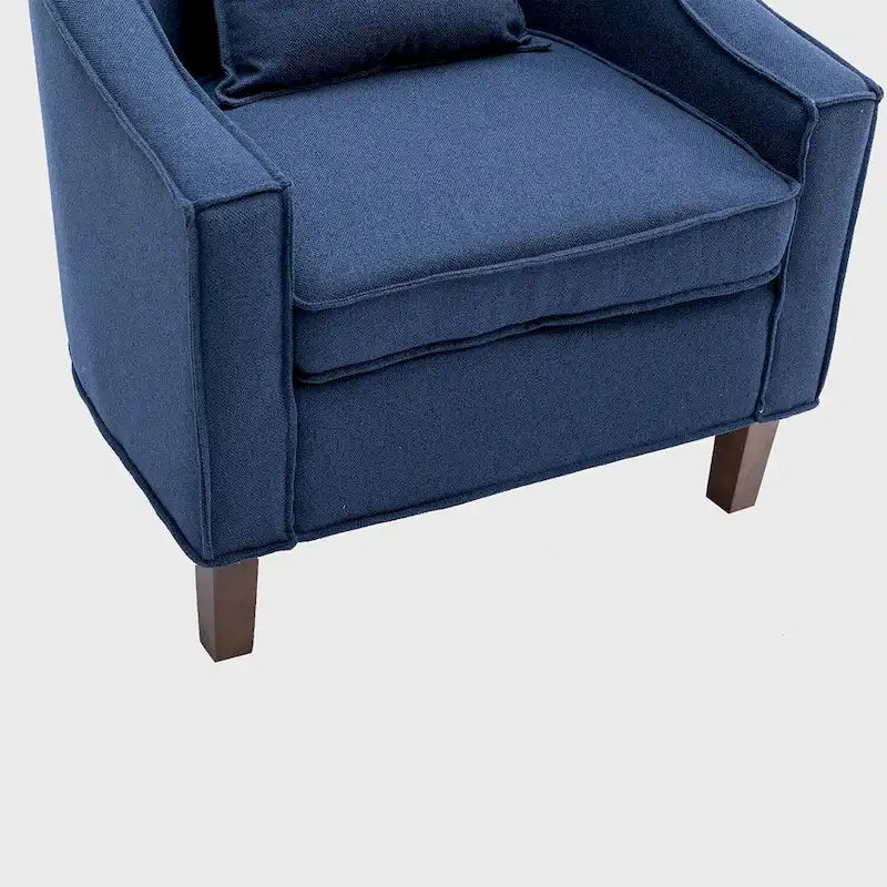Fauteuil club d'appoint Mid-Century Modern avec dossier capitonné et accoudoirs arrondis