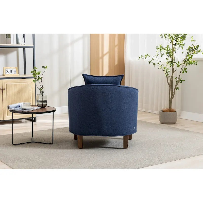 Fauteuil club d'appoint Mid-Century Modern avec dossier capitonné et accoudoirs arrondis