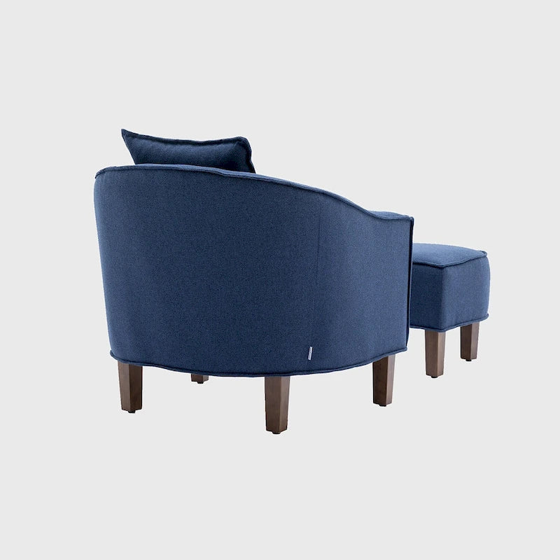 Fauteuil club d'appoint Mid-Century Modern avec dossier capitonné et accoudoirs arrondis